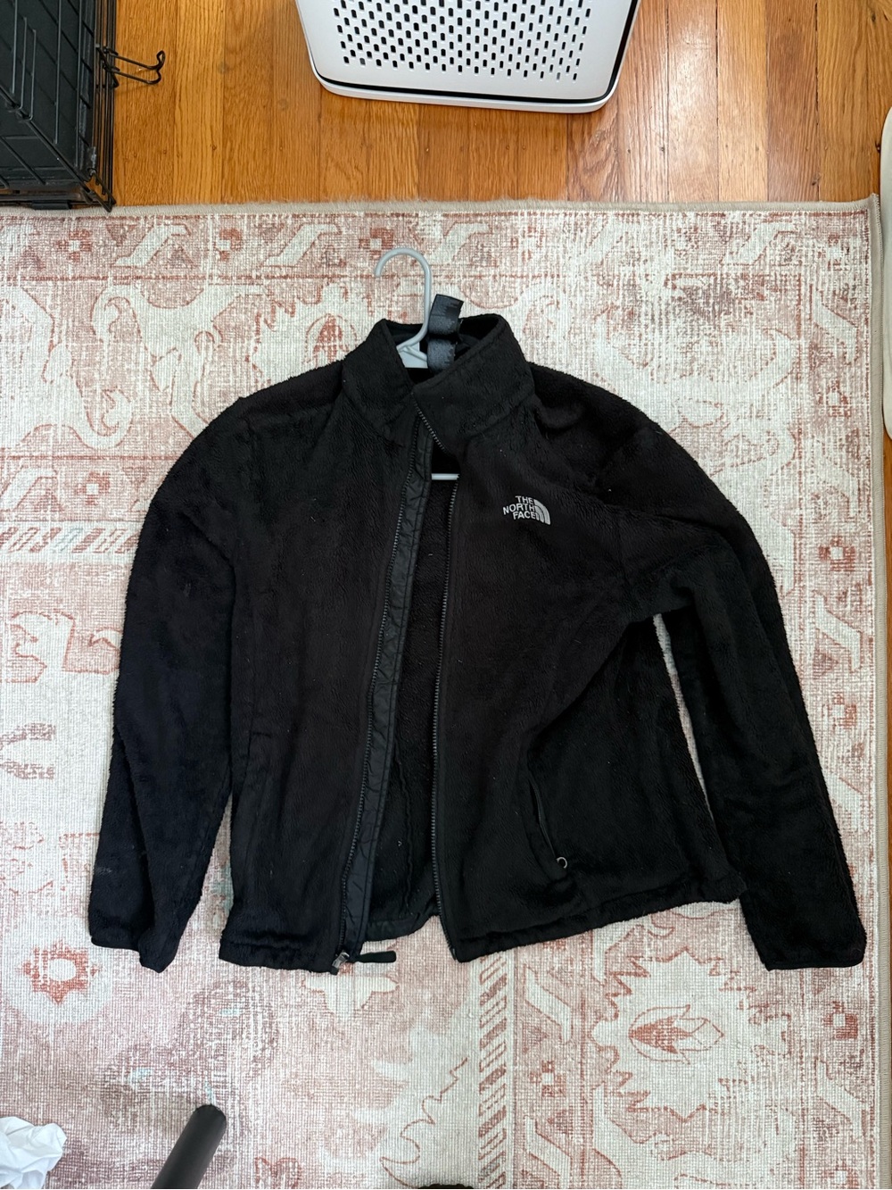 The North Face Black Fleece Jacket with Logo Patch
